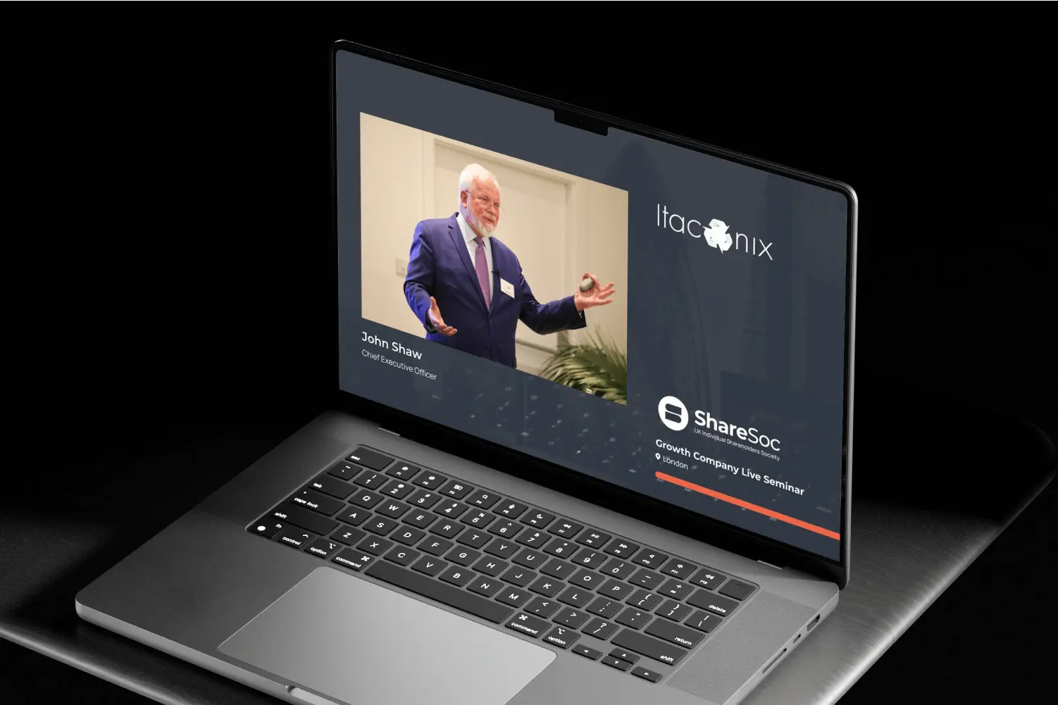 ShareSoc presentation on laptop